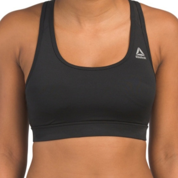 reebok black sports bra